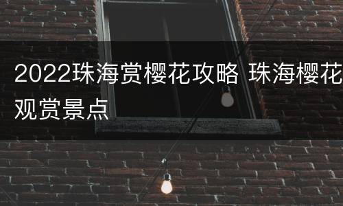 2022珠海赏樱花攻略 珠海樱花观赏景点