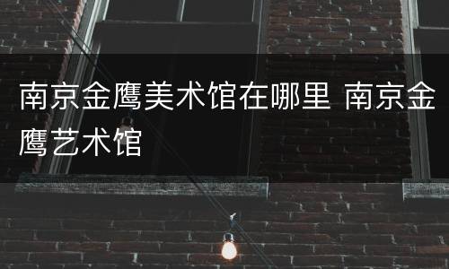 南京金鹰美术馆在哪里 南京金鹰艺术馆