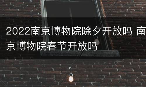 2022南京博物院除夕开放吗 南京博物院春节开放吗