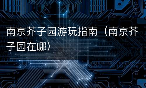 南京芥子园游玩指南（南京芥子园在哪）