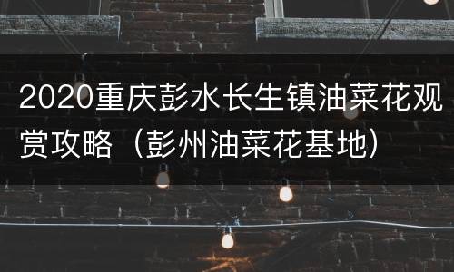 2020重庆彭水长生镇油菜花观赏攻略（彭州油菜花基地）