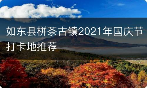 如东县栟茶古镇2021年国庆节打卡地推荐