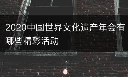 2020中国世界文化遗产年会有哪些精彩活动