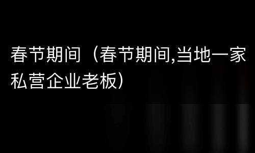 春节期间（春节期间,当地一家私营企业老板）