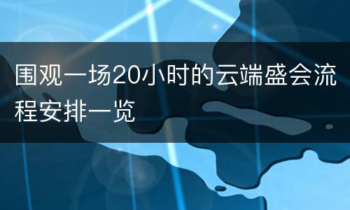围观一场20小时的云端盛会流程安排一览