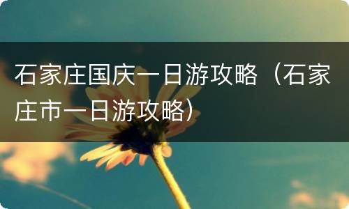 石家庄国庆一日游攻略（石家庄市一日游攻略）