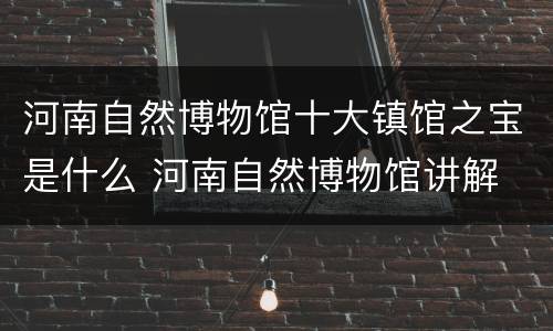 河南自然博物馆十大镇馆之宝是什么 河南自然博物馆讲解