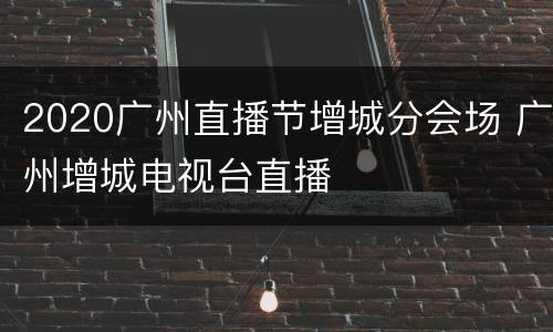 2020广州直播节增城分会场 广州增城电视台直播