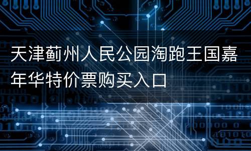 天津蓟州人民公园淘跑王国嘉年华特价票购买入口