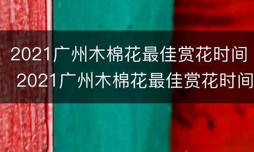 2021广州木棉花最佳赏花时间 2021广州木棉花最佳赏花时间表
