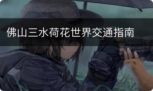 佛山三水荷花世界交通指南