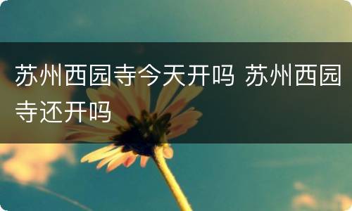苏州西园寺今天开吗 苏州西园寺还开吗
