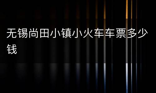无锡尚田小镇小火车车票多少钱