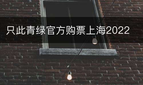 只此青绿官方购票上海2022