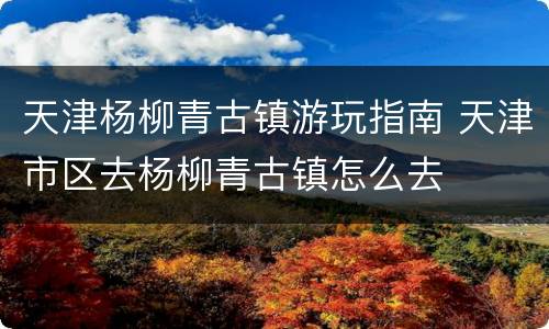 天津杨柳青古镇游玩指南 天津市区去杨柳青古镇怎么去