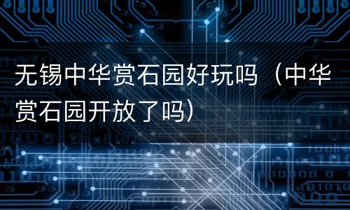 无锡中华赏石园好玩吗（中华赏石园开放了吗）