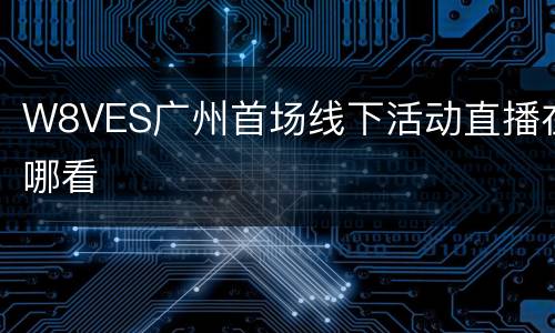 W8VES广州首场线下活动直播在哪看