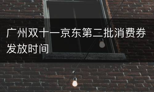 广州双十一京东第二批消费券发放时间