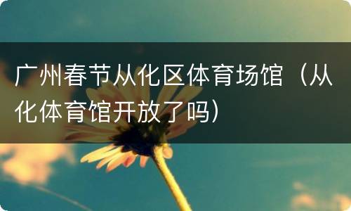 广州春节从化区体育场馆（从化体育馆开放了吗）