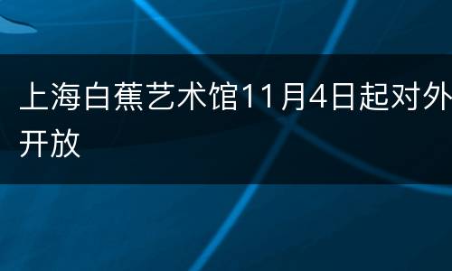 上海白蕉艺术馆11月4日起对外开放
