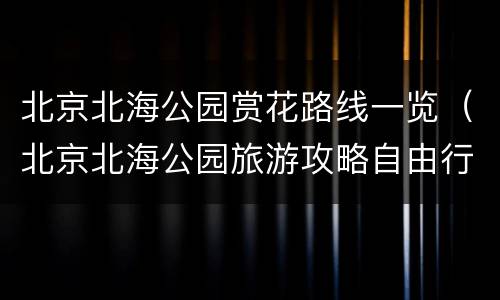 北京北海公园赏花路线一览（北京北海公园旅游攻略自由行攻略）
