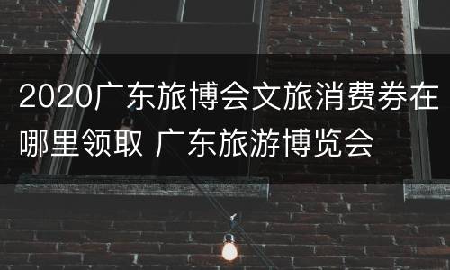 2020广东旅博会文旅消费券在哪里领取 广东旅游博览会