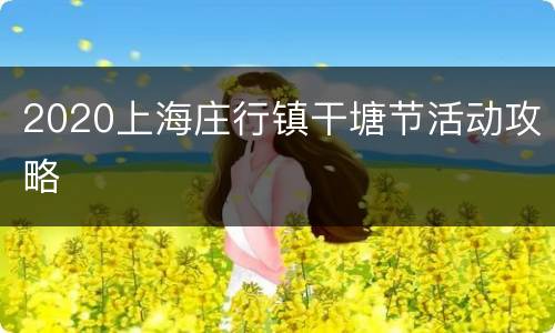2020上海庄行镇干塘节活动攻略