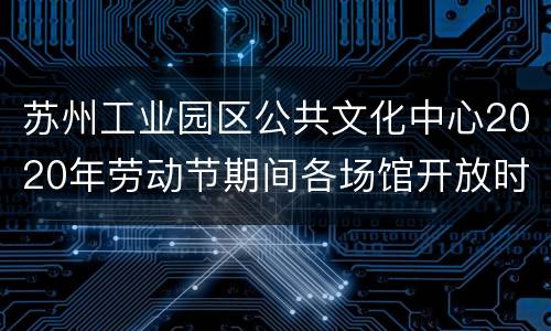 苏州工业园区公共文化中心2020年劳动节期间各场馆开放时间