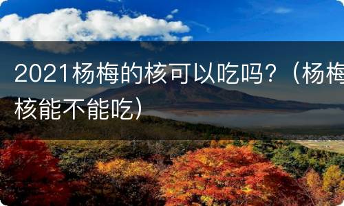 2021杨梅的核可以吃吗?（杨梅核能不能吃）
