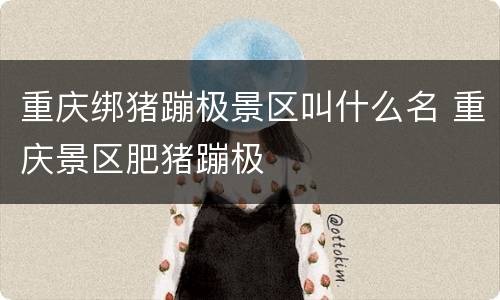重庆绑猪蹦极景区叫什么名 重庆景区肥猪蹦极
