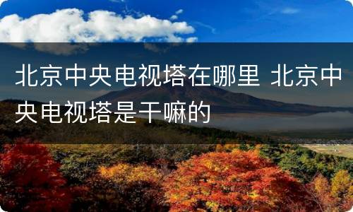 北京中央电视塔在哪里 北京中央电视塔是干嘛的