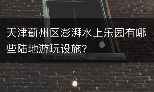 天津蓟州区澎湃水上乐园有哪些陆地游玩设施？