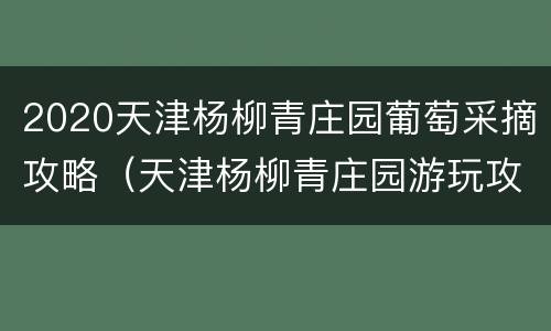 2020天津杨柳青庄园葡萄采摘攻略（天津杨柳青庄园游玩攻略）
