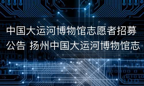 中国大运河博物馆志愿者招募公告 扬州中国大运河博物馆志愿者