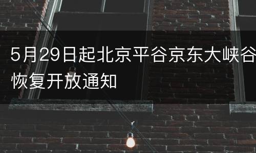 5月29日起北京平谷京东大峡谷恢复开放通知