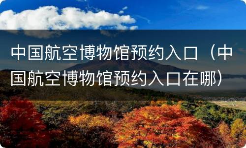 中国航空博物馆预约入口（中国航空博物馆预约入口在哪）