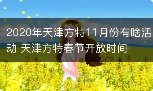 2020年天津方特11月份有啥活动 天津方特春节开放时间