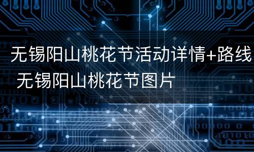 无锡阳山桃花节活动详情+路线 无锡阳山桃花节图片