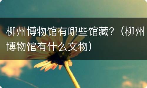 柳州博物馆有哪些馆藏?（柳州博物馆有什么文物）