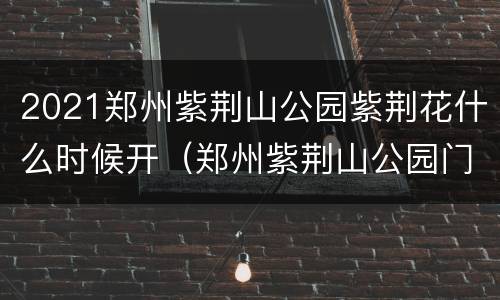 2021郑州紫荆山公园紫荆花什么时候开（郑州紫荆山公园门票多少钱）