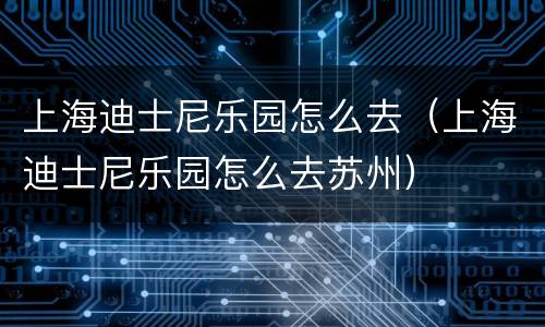 上海迪士尼乐园怎么去（上海迪士尼乐园怎么去苏州）