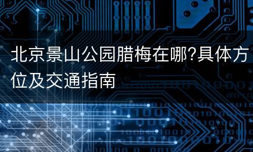 北京景山公园腊梅在哪?具体方位及交通指南