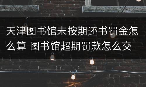 天津图书馆未按期还书罚金怎么算 图书馆超期罚款怎么交