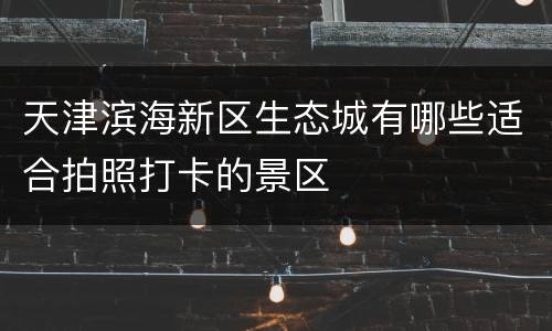 天津滨海新区生态城有哪些适合拍照打卡的景区