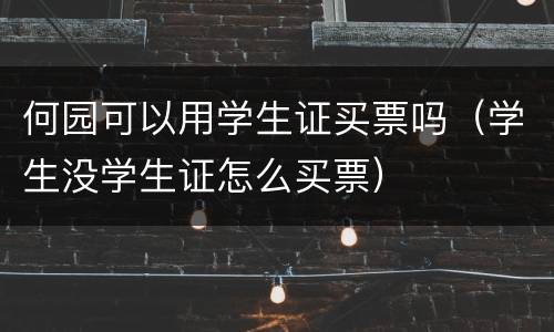 何园可以用学生证买票吗（学生没学生证怎么买票）