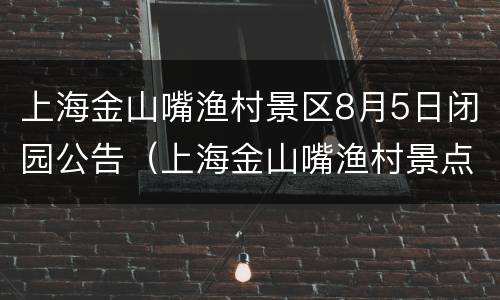 上海金山嘴渔村景区8月5日闭园公告（上海金山嘴渔村景点）