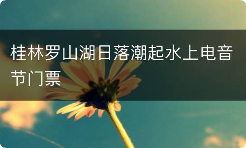 桂林罗山湖日落潮起水上电音节门票