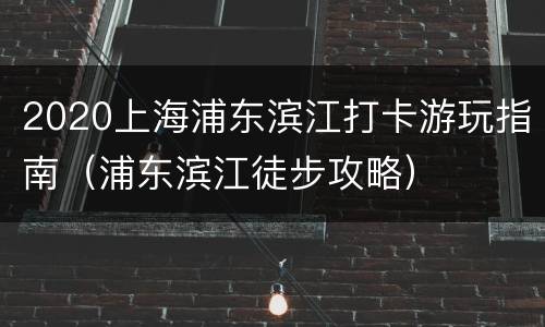 2020上海浦东滨江打卡游玩指南（浦东滨江徒步攻略）