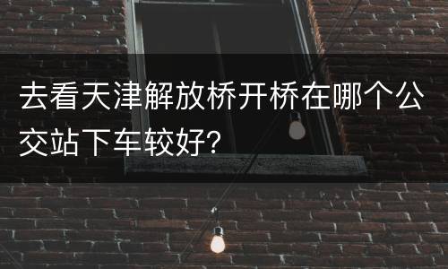 去看天津解放桥开桥在哪个公交站下车较好？