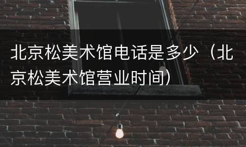 北京松美术馆电话是多少（北京松美术馆营业时间）